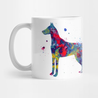 Doberman Dog Watercolor Painting 3 Mug